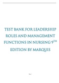 Leadership Roles And Management Functions In Nursing Test Bank: Theory And Application Eighth, North American Edition Edition