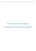 Nursing Leadership and Management, 3rd Edition Test Bank