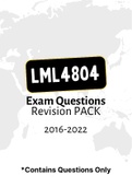 LML4804 - Exam Questions PACK (2016-2022) 