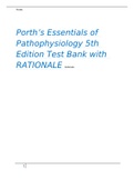 Porth’s Essentials of Pathophysiology 5th Edition Test Bank with RATIONALE 