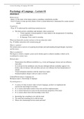College notes in Psychology of Language (TW1V13002)