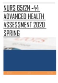 Exam (elaborations)NURS 6512N -44 ADVANCED HEALTH ASSESSMENT 2020 SPRING