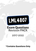 LML4807 - Exam Questions PACK (2017-2022)