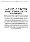 Kashmir Lockdown ,UNGA and Thereafter