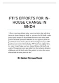 PTI's Efforts for In-House Change in Sindh