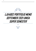 Exam (elaboration LJU4802 PORTFOLIO MEMO SEPTEMBER 2021