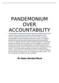 Pandemonium Over Accountability