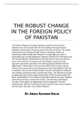 The Robust change in the Foreign Policy of Pakistan