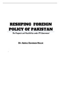 Reshaping Foreign Policy of Pakistan