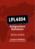 LPL4804 - Assignment Tut201 Solutions (2013-2021)