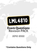LML4810 - Exam Questions PACK (2012-2022)
