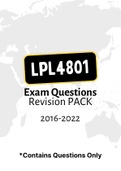 LPL4801 - Exam Questions PACK (2016-2022) 