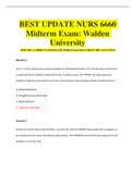 BEST RATED 100&percnt; CORRECT NURS 6660 Midterm Exam 2020