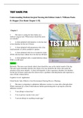 Test Bank Understanding Medical-Surgical Nursing 6th Edition Linda S. Williams Paula D. Hopper |Test Bank Chapter 1-52|