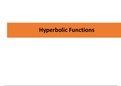 Summary  Math1036 (MATH1036) Hyperbolic functions