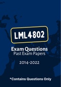 LML4802 - Exam Questions PACK (2014-2022)