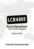LCR4805 - Exam Revisions Questions (2019-2022)