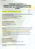 TESTBANK CHAPTERS 1 - 8 FINANCE FOR NON-FINANCIAL MANAGERS - FIN2603 2022 &vert; ALL ASSIGNMENTS ON LAST PAGES