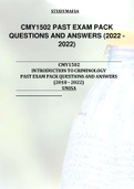 CMY1502 PAST EXAM PACK QUESTIONS AND ANSWERS (2022 - 2022)