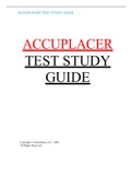 ACCUPLACER TEST STUDY GUIDE