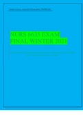 NURS 6635 EXAM FINAL WINTER 2021