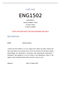 ENG1502 ASSIGNMENT 3 2022 DUE AUGUST 2022 TEXT ANALYSIS ESSAY