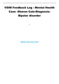 VSIM Feedback Log - Mental Health Case - Sharon Cole-Diagnosis: Bipolar disorder   w