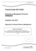 HRM2604-Performance Management Practices Assignments Latest March 2021.