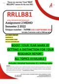 RRLLB81 ASSIGNMENT 2 MEMO - SEMESTER 2 - 2022 - UNISA - RESEARCH REPORT (INCLUDES DETAILED FOOTNOTES AND A BIBLIOGRAPHY)