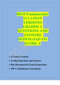 HESI Fundamentals 12 LATEST VERSIONS GRADED A QUESTIONS AND ANSWERS  DOWNLOAD TO SCORE A