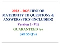2023 HESI OB Maternity Version 1 (V1) Exit Exam (All 55 Qs) TB w/Pics Included!! A++ 