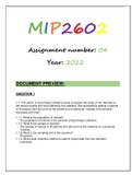 MIP2602 ASSIGNMENT 4 2022