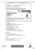 Pearson Edexcel International GCSE |Mathematics A PAPER 1H Higher Tier