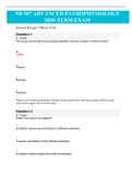 NR 507 Advanced Pathophysiology Midterm Exam&comma; 120 Questions and Answers &vert; 100&percnt; Verified