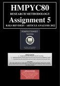 HMPYC80 assignment 5 R.R.I (revised) 2022 - research methodology 