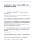 Legal Issues Midterm Exam 2022 with complete solution