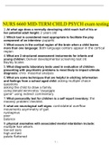 NURS 6660 Midterm Exam &sol; NURS 6660 Midterm Child Psychology Exam Review