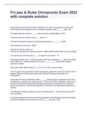 Fl Laws & Rules Chiropractic Exam 2022 with complete solution