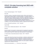 CCLE&colon; CA state licensing test 2022 with complete solution