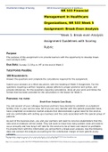 NR 533 Financial Management In Healthcare Organizations, NR 533 Week 5 Assignment: Break-Even Analysis UPDATED
