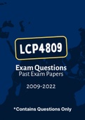LCP4809 - Exam Questions PACK (2009-2022)