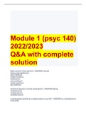 Module 1 &lpar;psyc 140&rpar; 2022&sol;2023 Q&A with complete solution