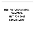 HESI RN FUNDAMENTALS EXAM PACK BEST FOR 2023 EXAM REVIEW