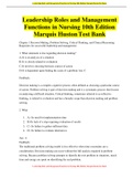 Leadership Roles and Management Functions in Nursing 10th Edition Marquis Huston Test Bank