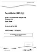 Tutorial Letter PYC 2606 /Basic Questionnaire Design and Assessment PYC2606