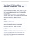 West Coast EMT Block 1 Exam Questions and Answers Latest 2022