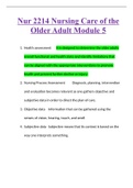 NUR 2214 Nursing Care of Older Adult 2022/2023
