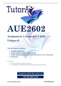 AUE2602 Assignment 1 Semester 2 2022