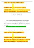 NURS 6521 6521 FINAL EXAM TEST PREPARATION Exam Latest update 2022/2023 Questions and Verified Answers (Already Graded A+) Walden University