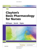 TEST BANK FOR Clayton’s Basic Pharmacology for Nurses 18th Edition Willihnganz ISBN-13 ‏ : ‎ 9780323550611